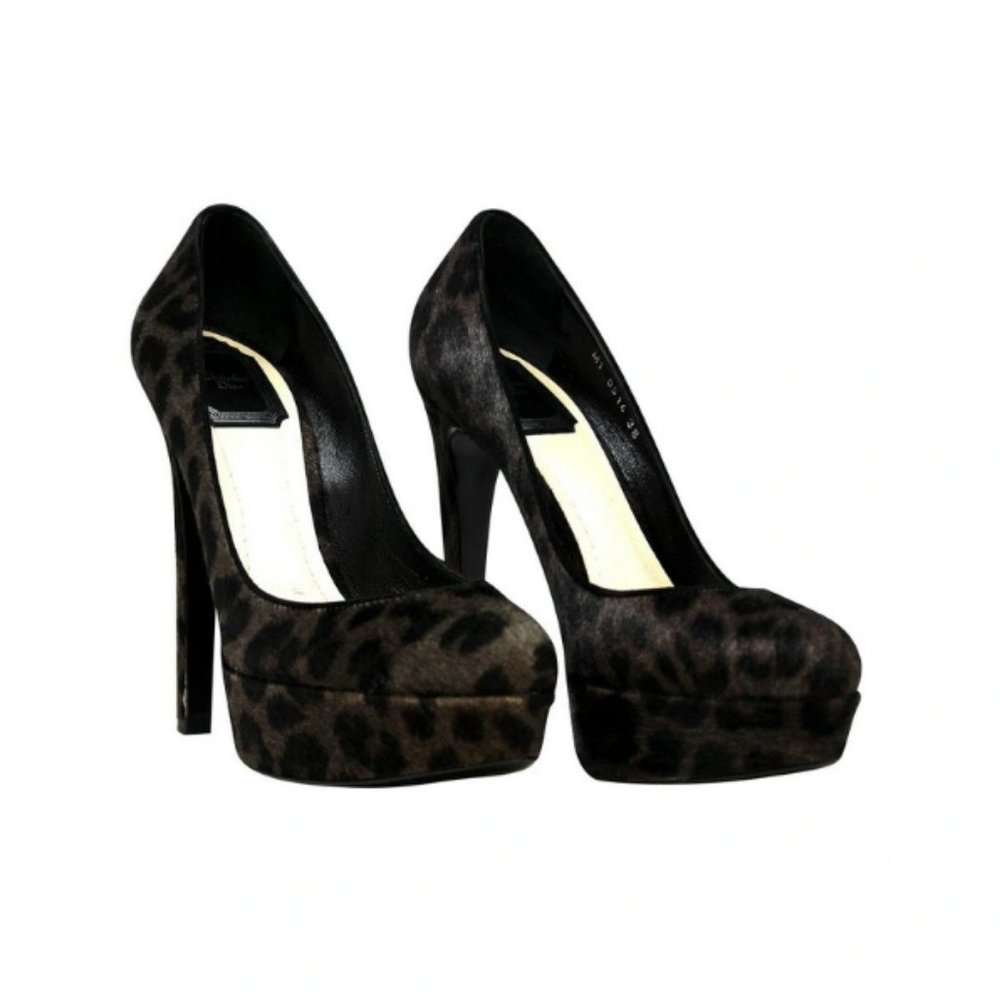 Christian Dior Leopard Print Calf Hair Pumps 38